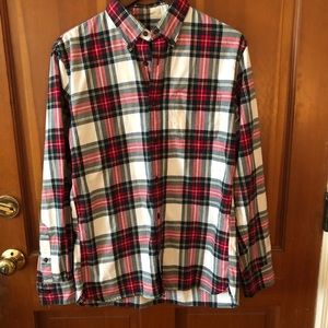 EUC Brooks Brothers Red Fleece Plaid Shirt Size Medium